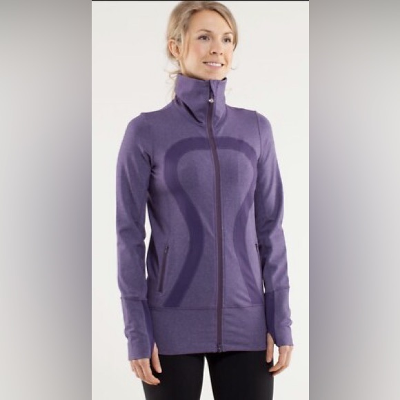 Lululemon In Stride Jacket Heathered Concord Grape OG Luon Blend Size 2 EUC - Picture 2 of 12